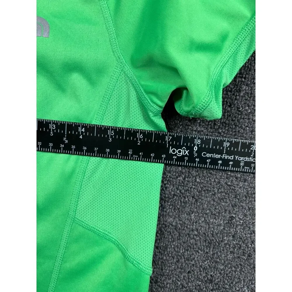 The North Face Cycle Bike Jersey Womens Size M Green 1/4 Zip Short Sleeve Tee